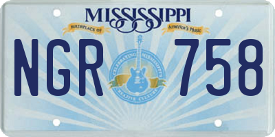 MS license plate NGR758
