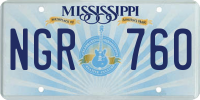 MS license plate NGR760