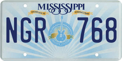 MS license plate NGR768