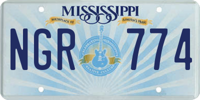 MS license plate NGR774