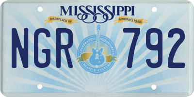 MS license plate NGR792