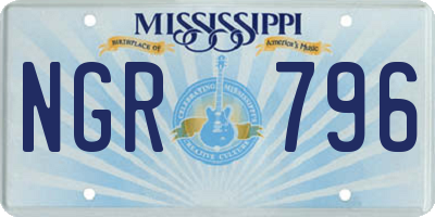 MS license plate NGR796