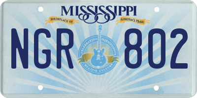 MS license plate NGR802