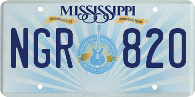 MS license plate NGR820