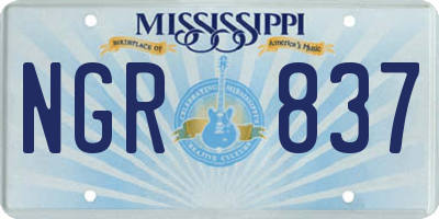 MS license plate NGR837