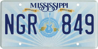 MS license plate NGR849