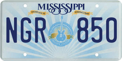 MS license plate NGR850