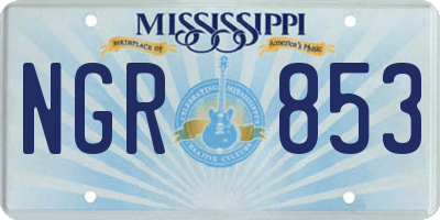 MS license plate NGR853