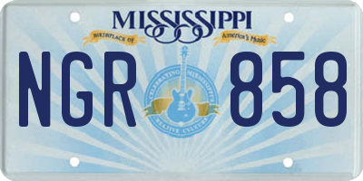 MS license plate NGR858