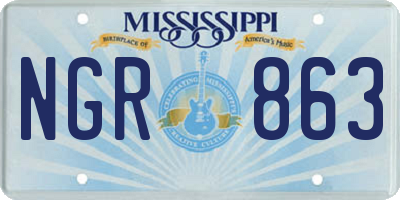 MS license plate NGR863