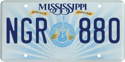 MS license plate NGR880