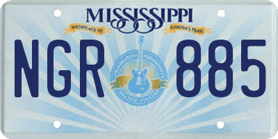 MS license plate NGR885