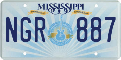 MS license plate NGR887