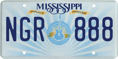 MS license plate NGR888