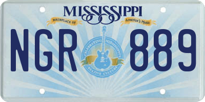 MS license plate NGR889