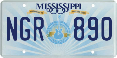 MS license plate NGR890