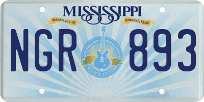 MS license plate NGR893