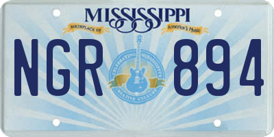 MS license plate NGR894