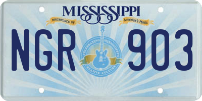 MS license plate NGR903