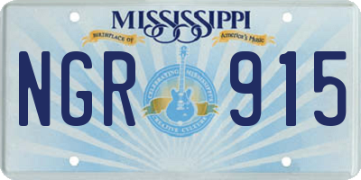 MS license plate NGR915