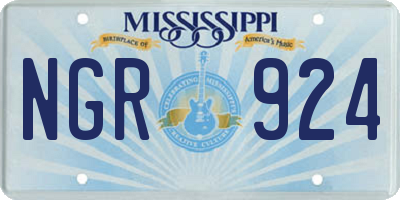 MS license plate NGR924
