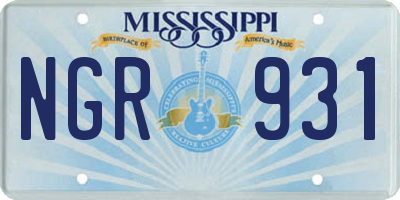 MS license plate NGR931