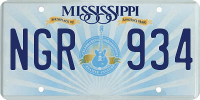 MS license plate NGR934