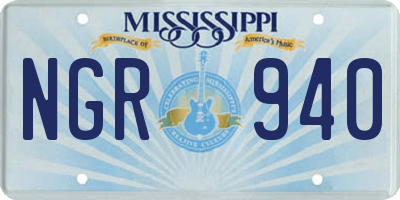 MS license plate NGR940