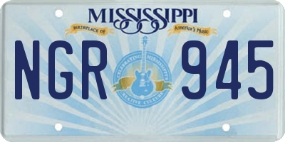 MS license plate NGR945