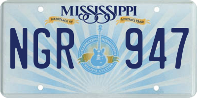 MS license plate NGR947