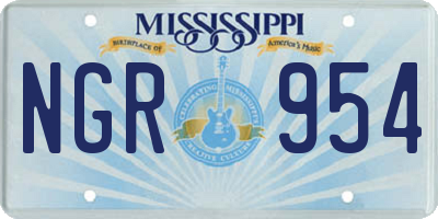 MS license plate NGR954