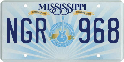 MS license plate NGR968