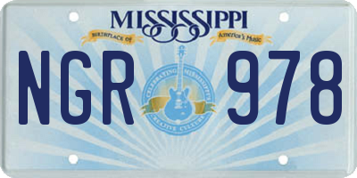 MS license plate NGR978