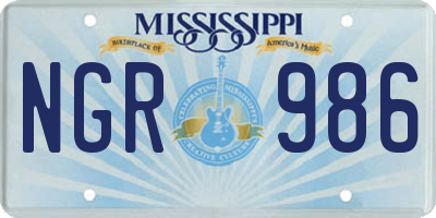 MS license plate NGR986