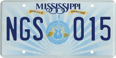 MS license plate NGS015
