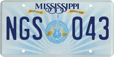 MS license plate NGS043