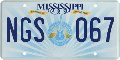 MS license plate NGS067