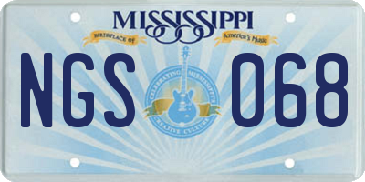 MS license plate NGS068