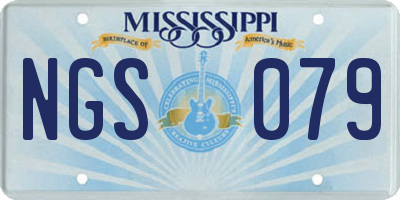 MS license plate NGS079