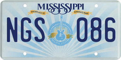 MS license plate NGS086
