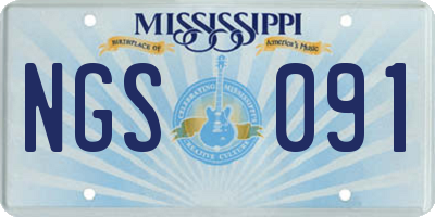 MS license plate NGS091