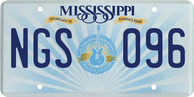 MS license plate NGS096