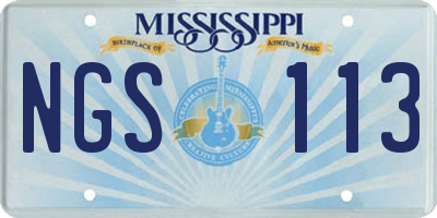 MS license plate NGS113