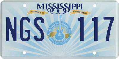MS license plate NGS117