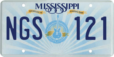 MS license plate NGS121