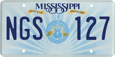 MS license plate NGS127