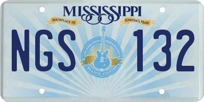 MS license plate NGS132