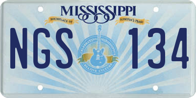 MS license plate NGS134