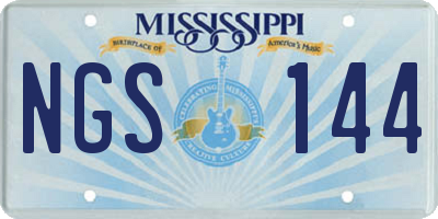 MS license plate NGS144