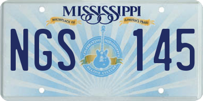 MS license plate NGS145
